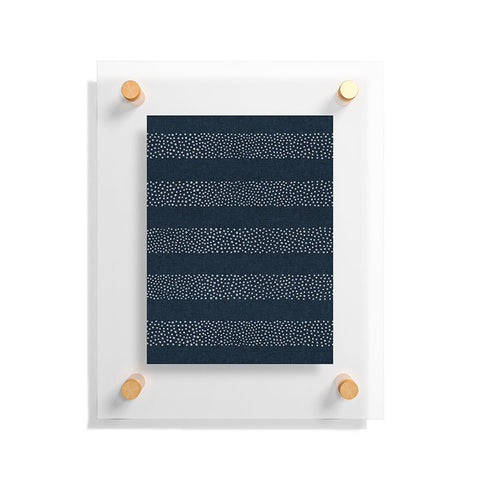 Little Arrow Design Co stippled stripes navy blue Floating Acrylic Print