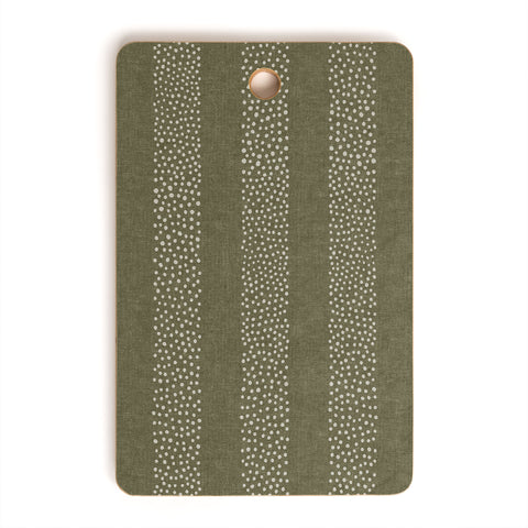 Little Arrow Design Co stippled stripes olive green Cutting Board Rectangle