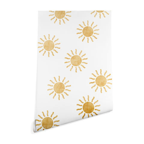 Little Arrow Design Co Suns golden on white Wallpaper