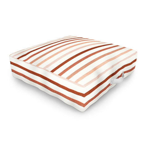 Little Arrow Design Co terra cotta stripes Outdoor Floor Cushion