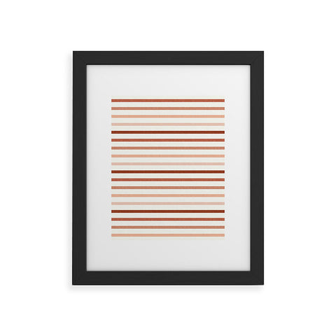 Little Arrow Design Co terra cotta stripes Framed Art Print
