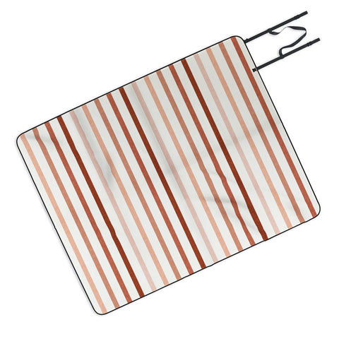 Little Arrow Design Co terra cotta stripes Picnic Blanket