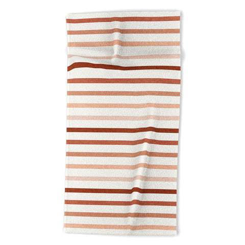 Little Arrow Design Co terra cotta stripes Beach Towel
