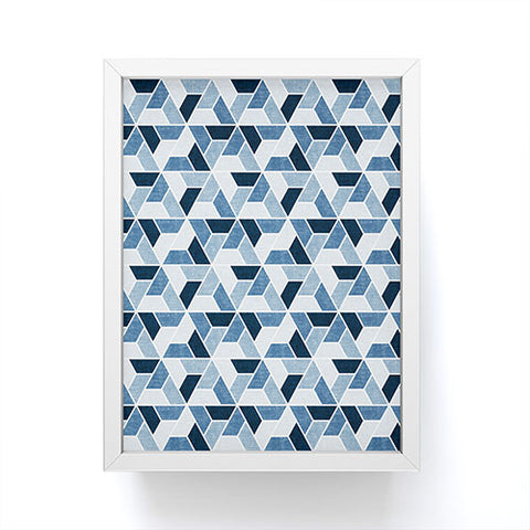 Little Arrow Design Co triangle geo blue Framed Mini Art Print