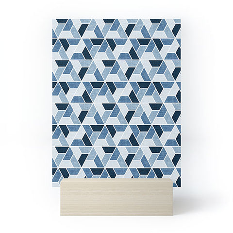 Little Arrow Design Co triangle geo blue Mini Art Print