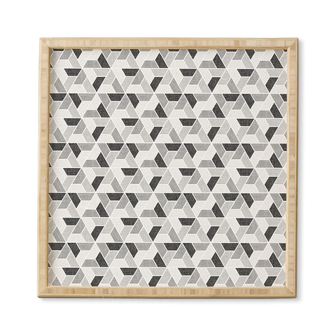 Little Arrow Design Co triangle geo gray Framed Wall Art