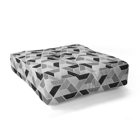 Little Arrow Design Co triangle geo gray Floor Pillow Square