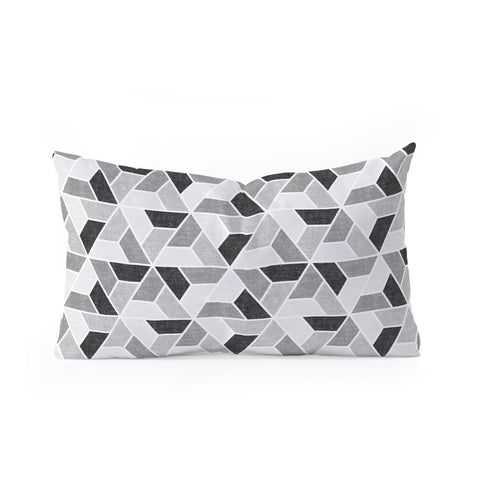 Little Arrow Design Co triangle geo gray Oblong Throw Pillow
