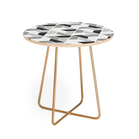 Little Arrow Design Co triangle geo gray Round Side Table