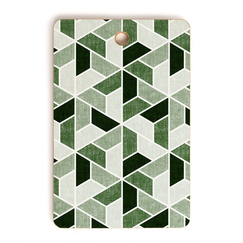 Little Arrow Design Co triangle geo green Cutting Board Rectangle