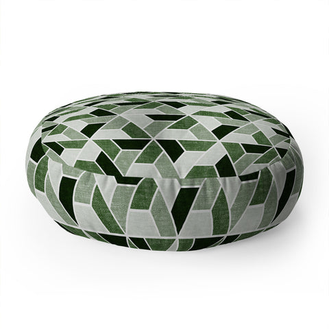 Little Arrow Design Co triangle geo green Floor Pillow Round