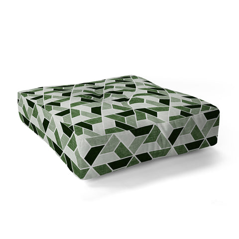 Little Arrow Design Co triangle geo green Floor Pillow Square