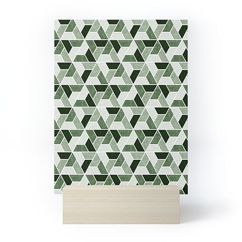 Little Arrow Design Co triangle geo green Mini Art Print