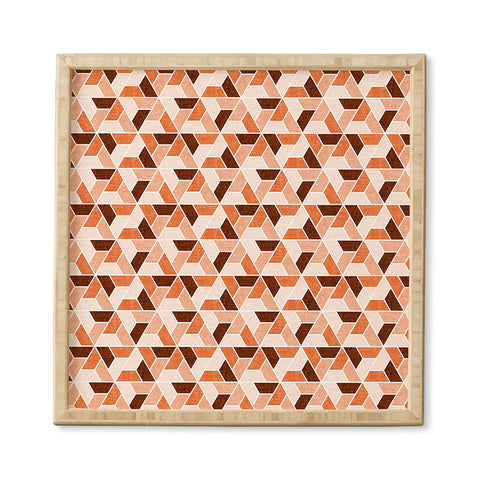 Little Arrow Design Co triangle geo orange Framed Wall Art