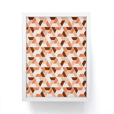 Little Arrow Design Co triangle geo orange Framed Mini Art Print