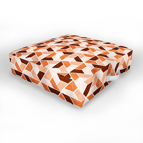 Little Arrow Design Co triangle geo orange Outdoor Floor Cushion