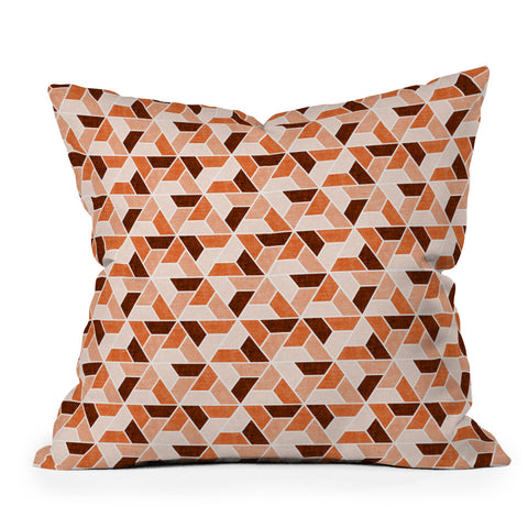 Little Arrow Design Co triangle geo orange Throw Pillow