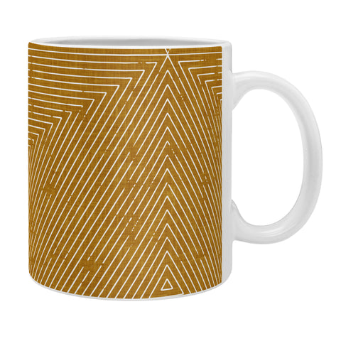 Little Arrow Design Co triangle stripes mustard Coffee Mug