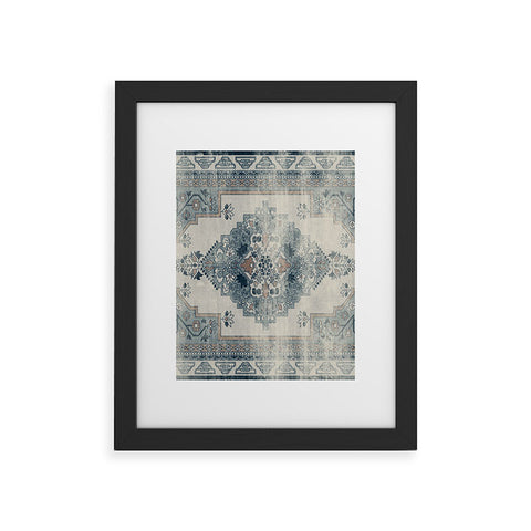 Little Arrow Design Co turkish floral dark blue Framed Art Print