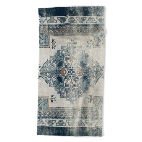 Little Arrow Design Co turkish floral dark blue Beach Towel