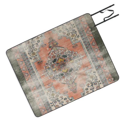 Little Arrow Design Co turkish floral orange olive Picnic Blanket