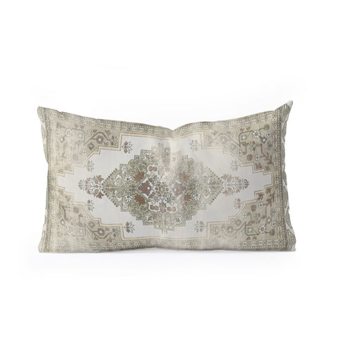 Little Arrow Design Co turkish floral sage brown Oblong Throw Pillow