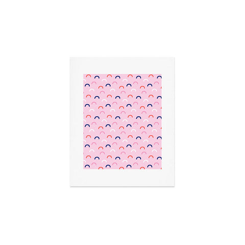 Little Arrow Design Co unicorn dreams deconstructed rainbows on pink Art Print
