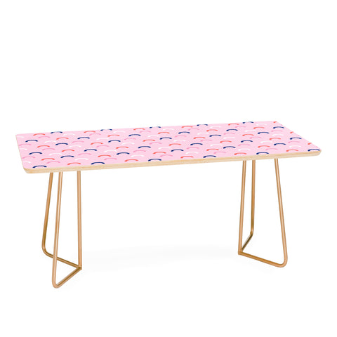 Little Arrow Design Co unicorn dreams deconstructed rainbows on pink Coffee Table
