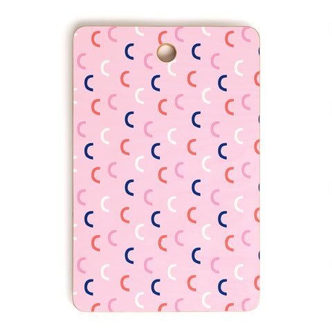 Little Arrow Design Co unicorn dreams deconstructed rainbows on pink Cutting Board Rectangle