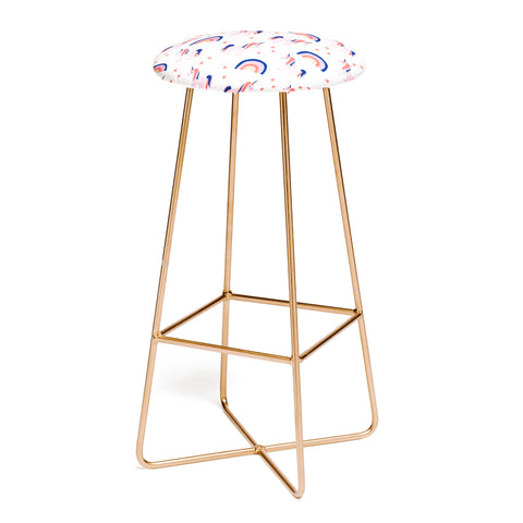 Little Arrow Design Co unicorn dreams in pink and blue Bar Stool