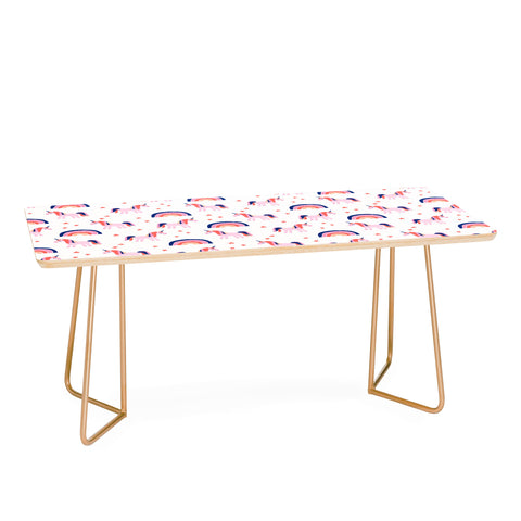 Little Arrow Design Co unicorn dreams in pink and blue Coffee Table
