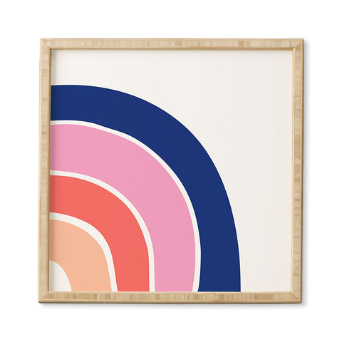 Little Arrow Design Co unicorn dreams rainbow in pink and blue Framed Wall Art