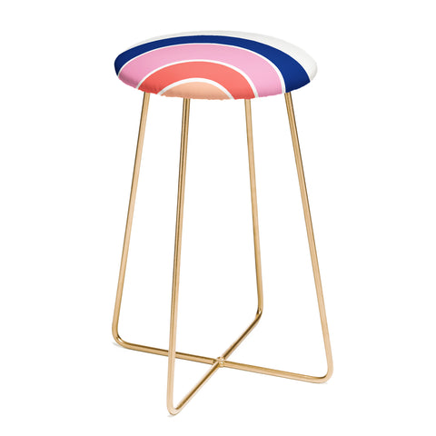 Little Arrow Design Co unicorn dreams rainbow in pink and blue Counter Stool