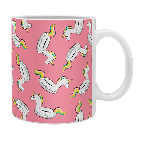 Little Arrow Design Co unicorn pool float on pink Coffee Mug