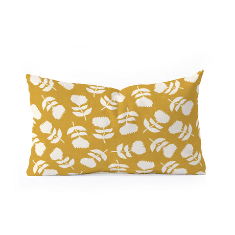 Little Arrow Design Co vintage floral gold Oblong Throw Pillow