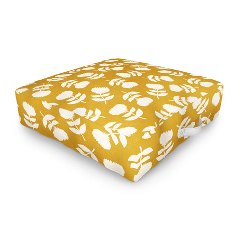 Little Arrow Design Co vintage floral gold Outdoor Floor Cushion
