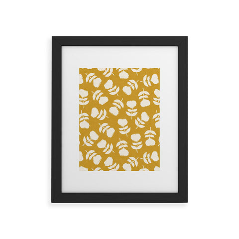 Little Arrow Design Co vintage floral gold Framed Art Print