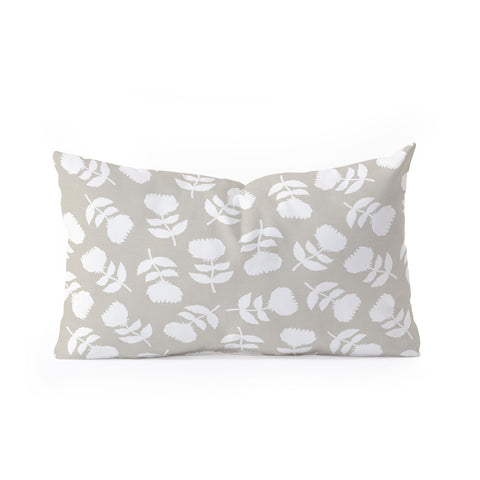 Little Arrow Design Co vintage floral greige Oblong Throw Pillow