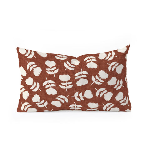 Little Arrow Design Co vintage floral rust Oblong Throw Pillow
