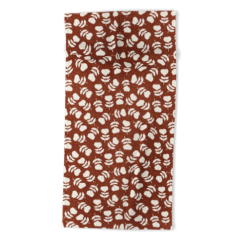 Little Arrow Design Co vintage floral rust Beach Towel