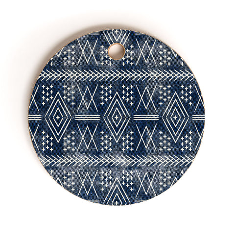 Little Arrow Design Co vintage moroccan on blue Cutting Board Round