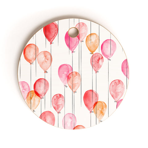 Little Arrow Design Co watercolor balloons Cutting Board Round