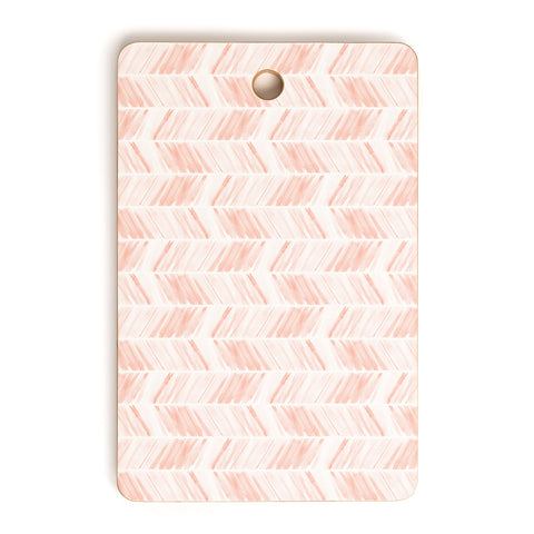 Little Arrow Design Co watercolor feather in pink Cutting Board Rectangle
