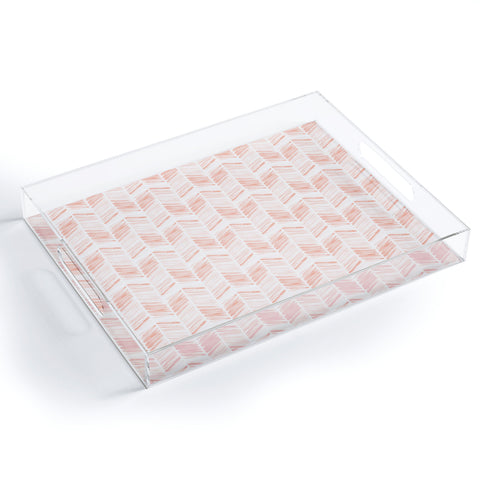 Little Arrow Design Co watercolor feather in pink Acrylic Tray