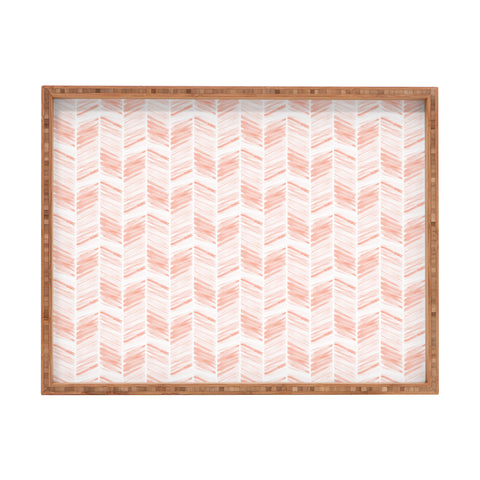 Little Arrow Design Co watercolor feather in pink Rectangular Tray
