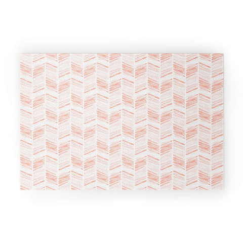 Little Arrow Design Co watercolor feather in pink Welcome Mat