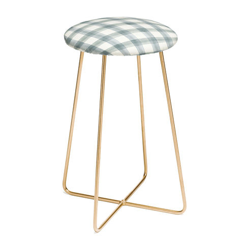 Little Arrow Design Co watercolor plaid muted blue Counter Stool