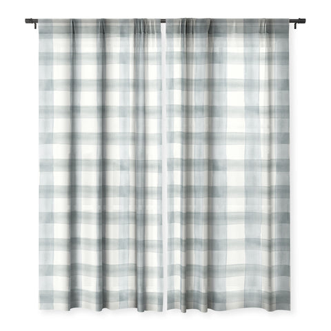 Little Arrow Design Co watercolor plaid muted blue Sheer Non Repeat