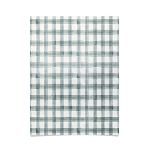 Little Arrow Design Co watercolor plaid muted blue Poster