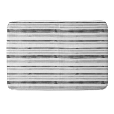Little Arrow Design Co Watercolor Stripes in Grey Memory Foam Bath Mat
